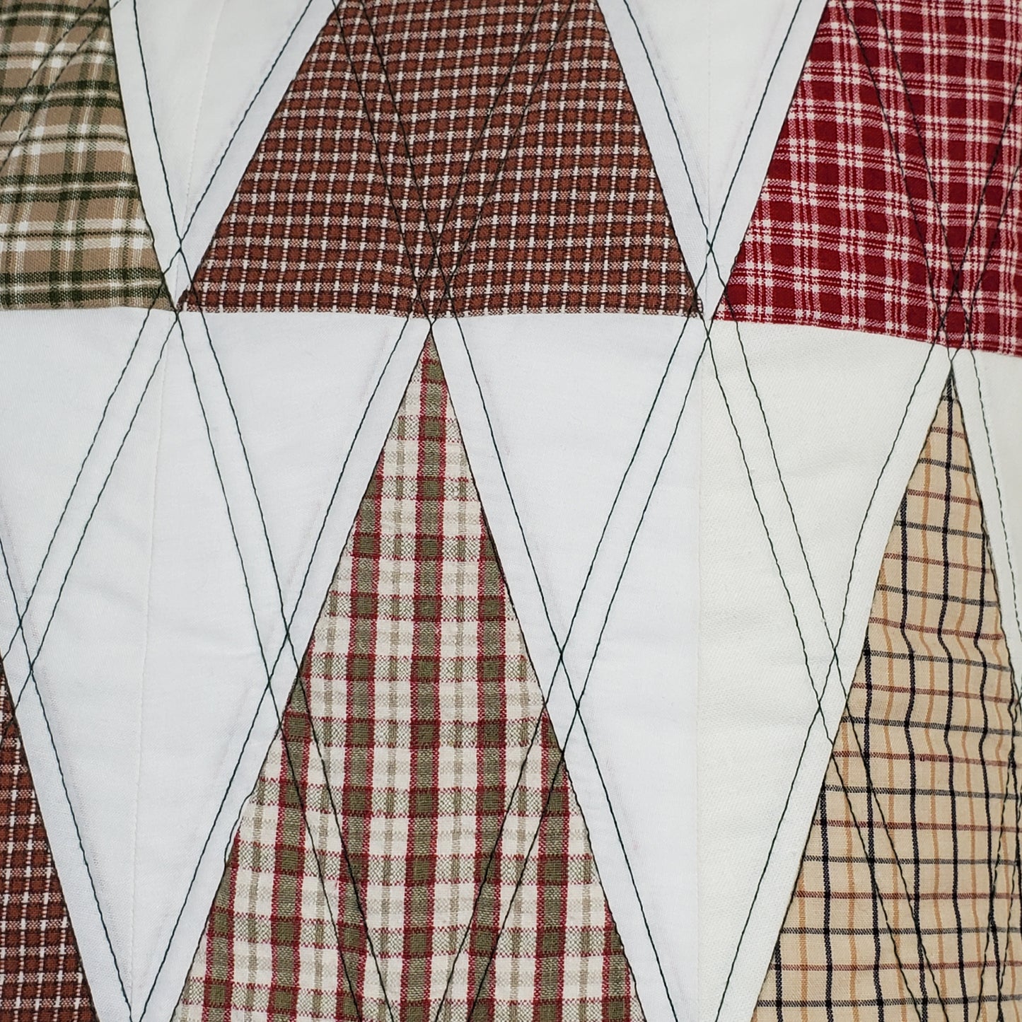 Plaid Trees - Quilted Pillow Cover #1036