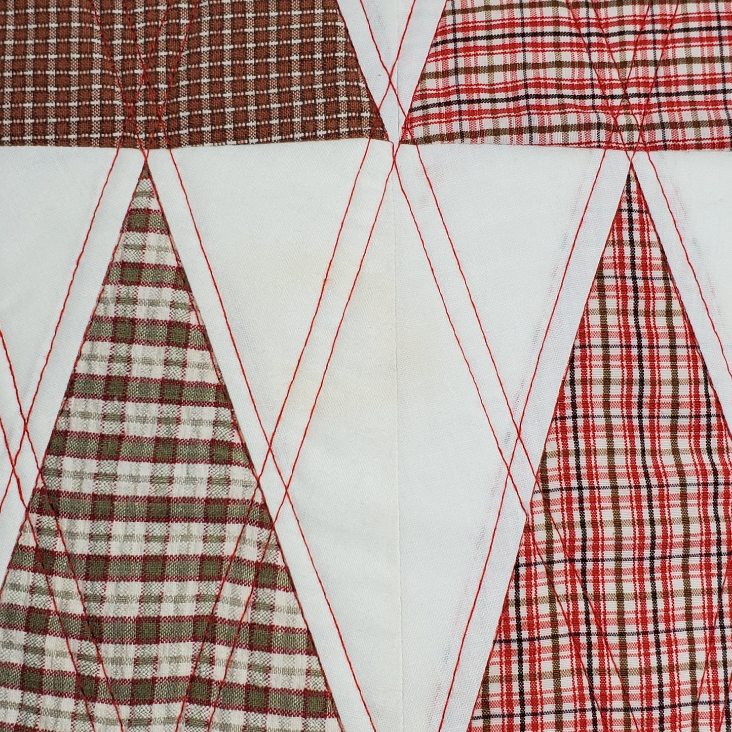 Plaid Trees - Quilted Pillow Cover #1037