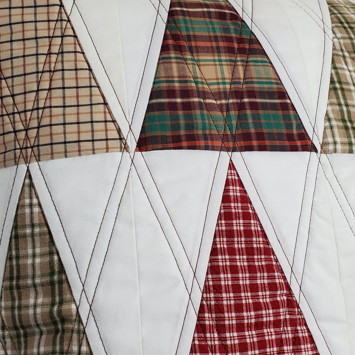Plaid Trees - Quilted Pillow Cover #1041