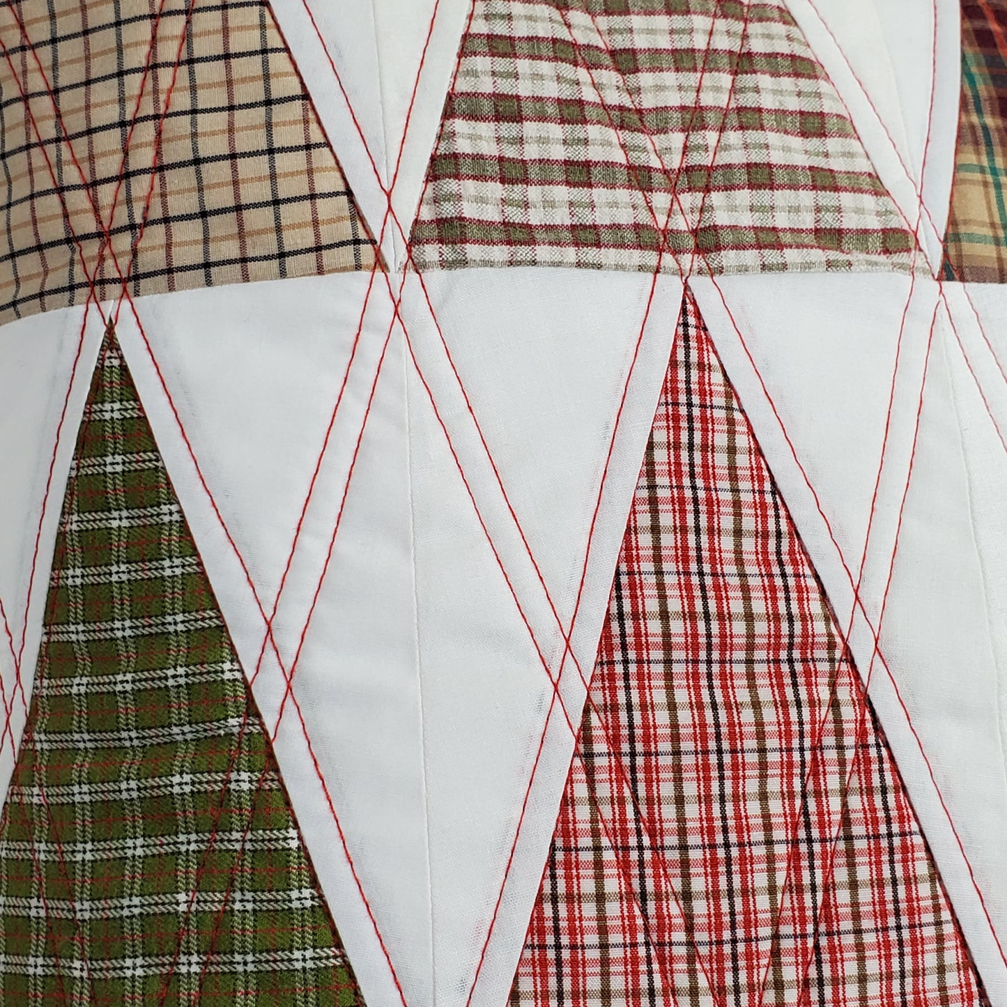 Plaid Trees - Quilted Pillow Cover #1043