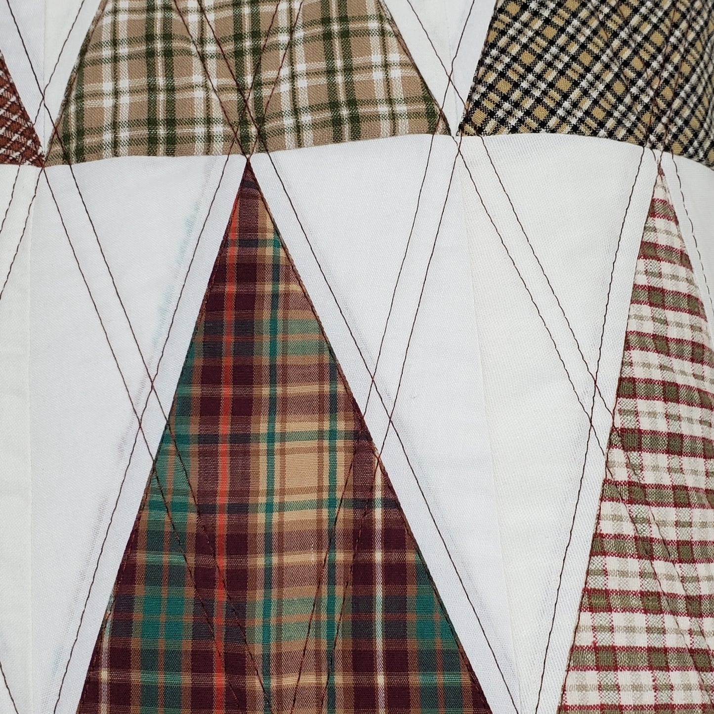 Plaid Trees - Quilted Pillow Cover #1042