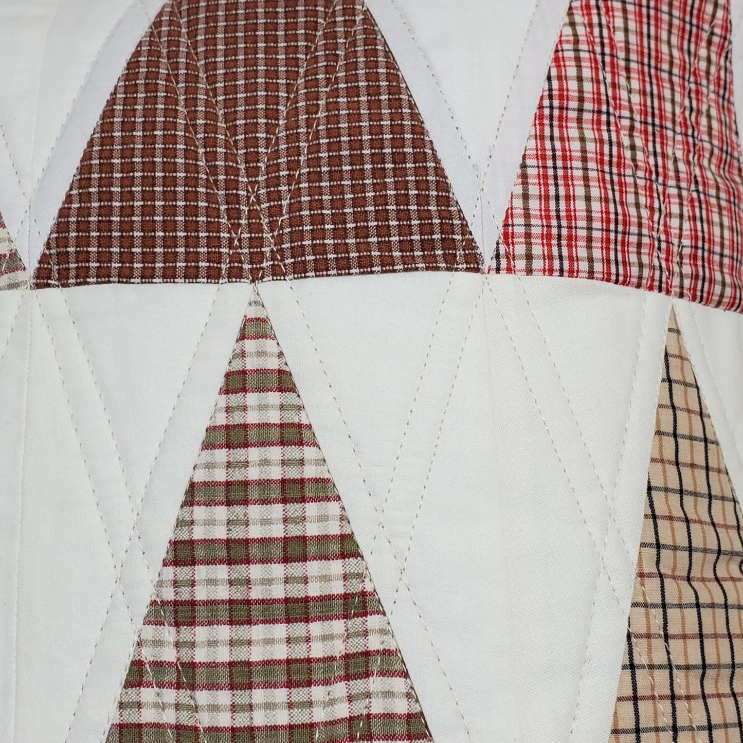 Plaid Trees - Quilted Pillow Cover #1040