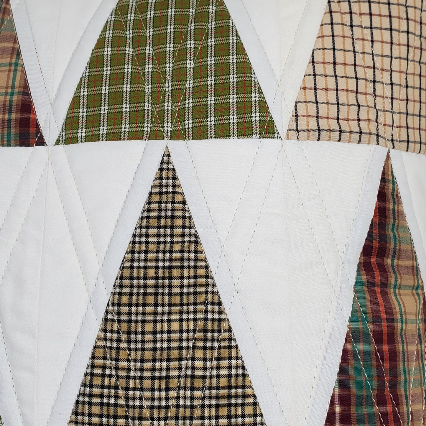 Plaid Trees - Quilted Pillow Cover #1039