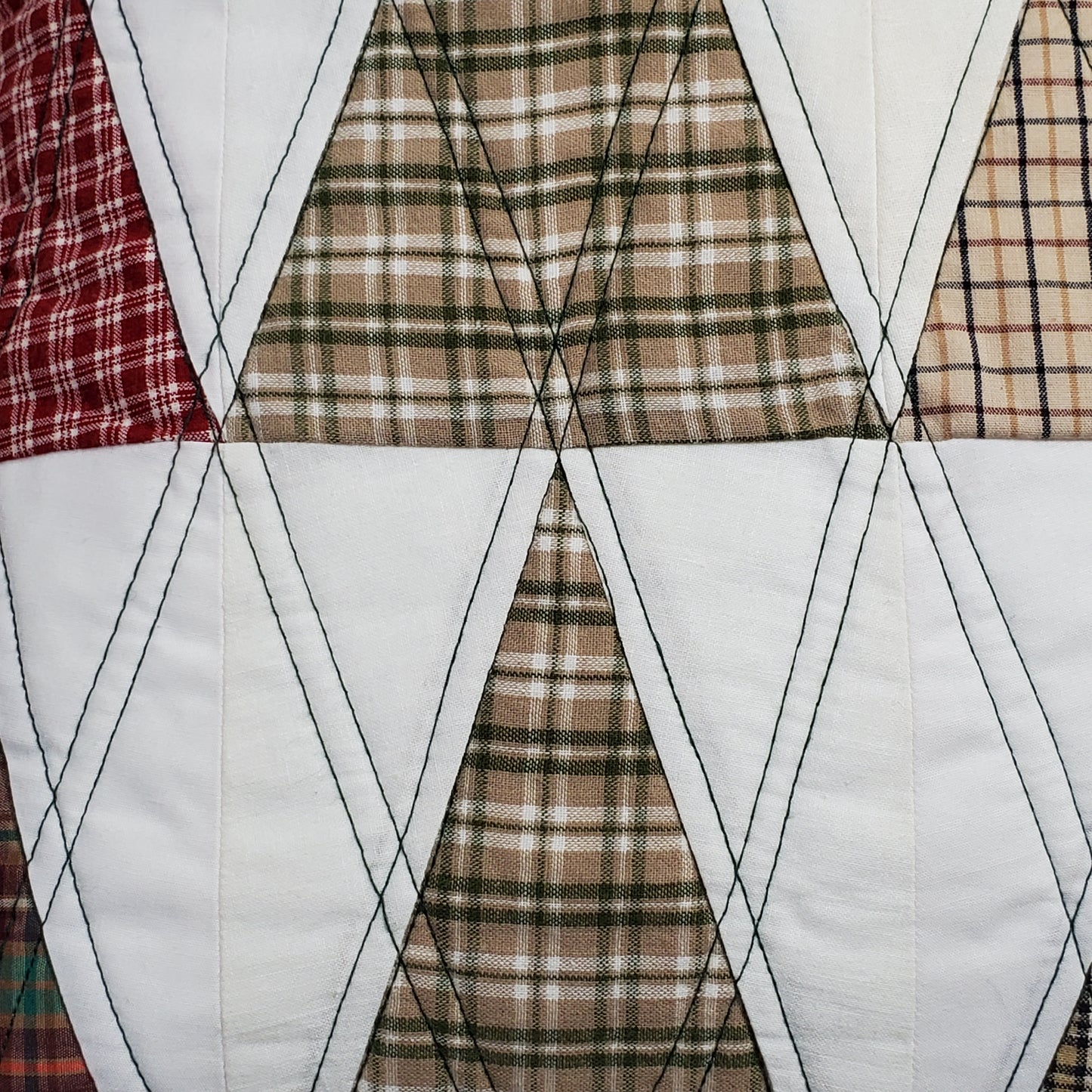 Plaid Trees - Quilted Pillow Cover #1038