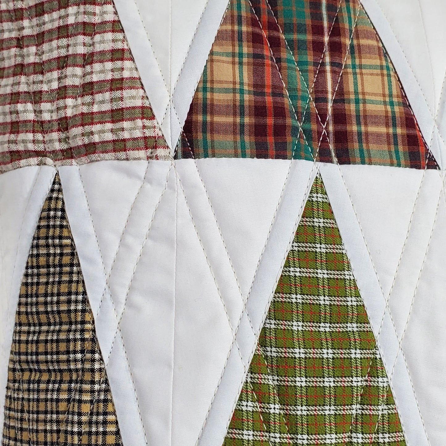Plaid Trees - Quilted Pillow Cover #1039