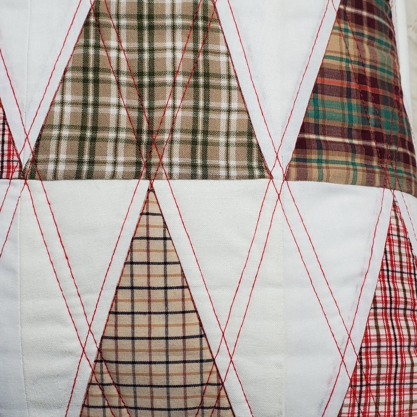Plaid Trees - Quilted Pillow Cover #1043