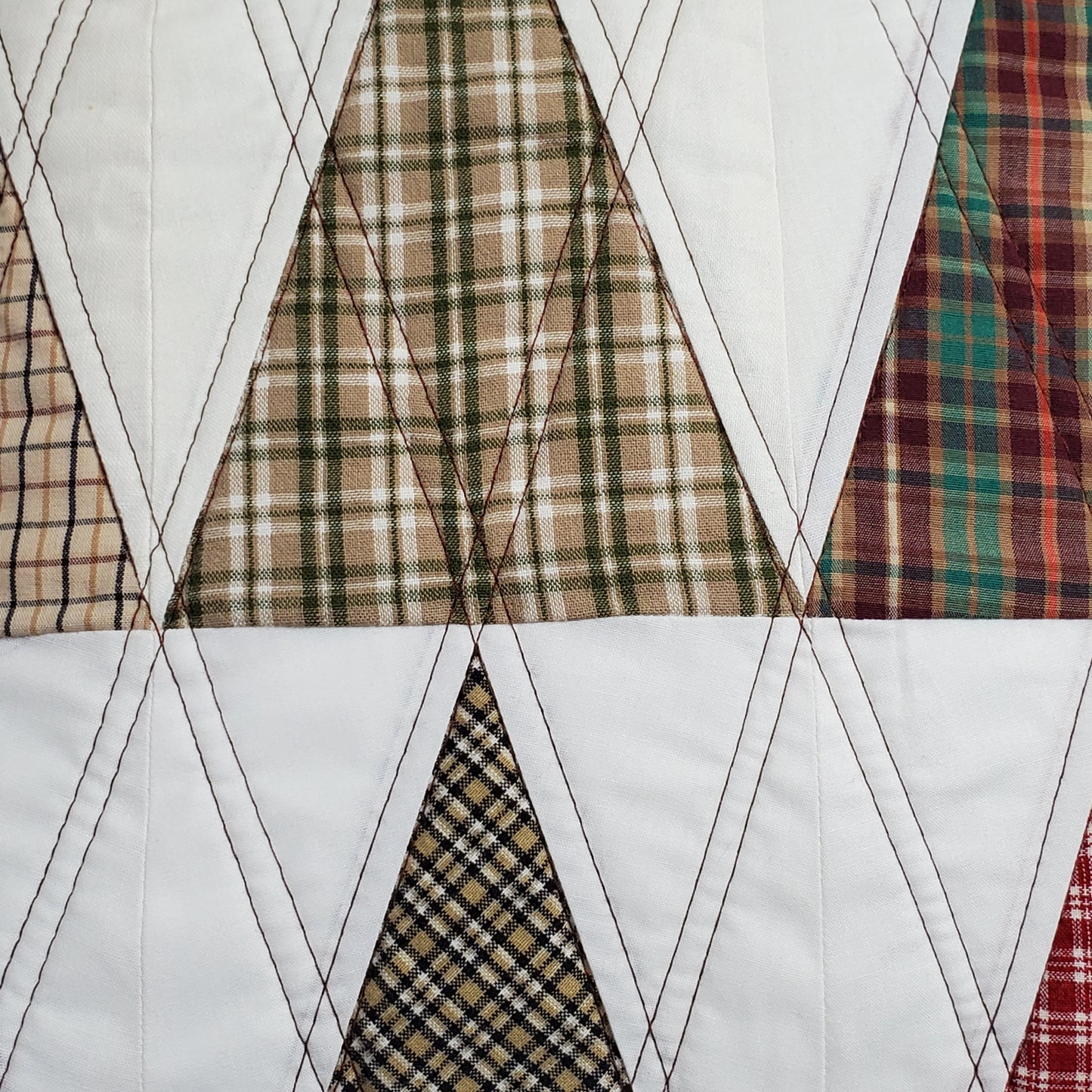 Plaid Trees - Quilted Pillow Cover #1042