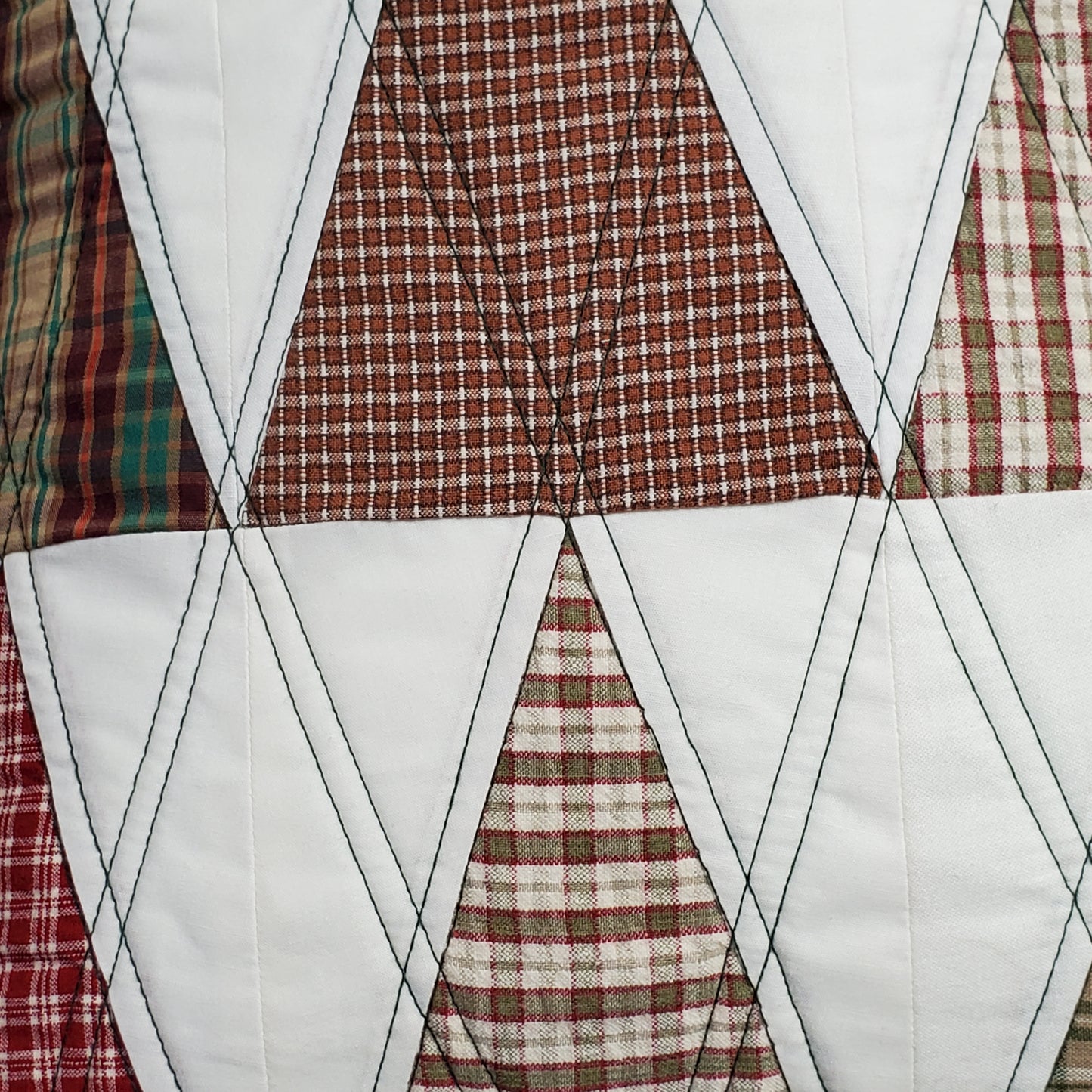 Plaid Trees - Quilted Pillow Cover #1036