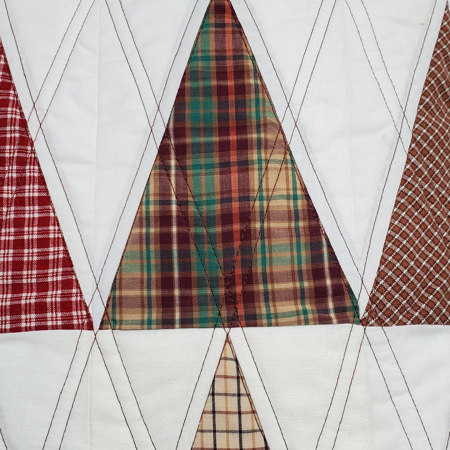 Plaid Trees - Quilted Pillow Cover #1041