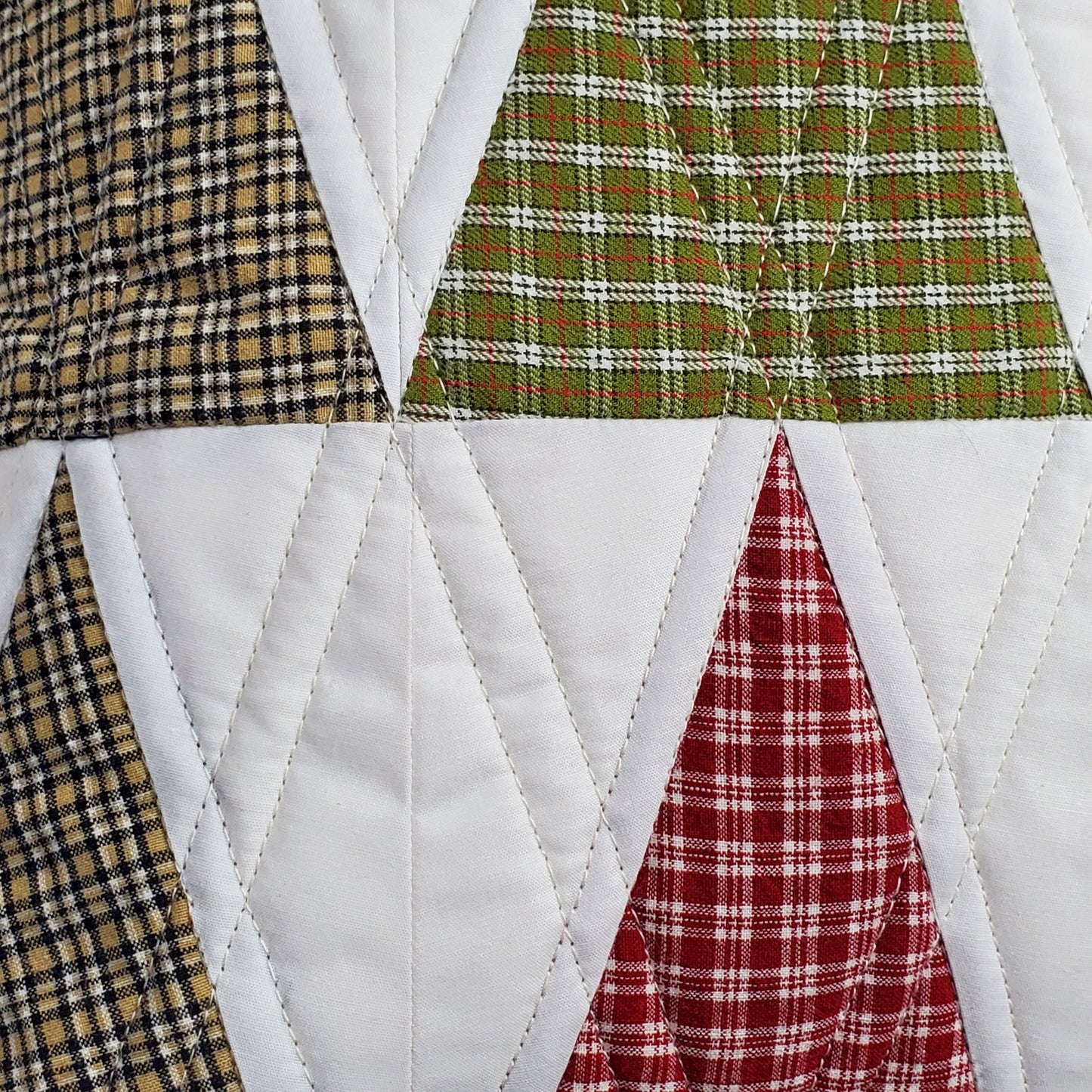 Plaid Trees - Quilted Pillow Cover #1039