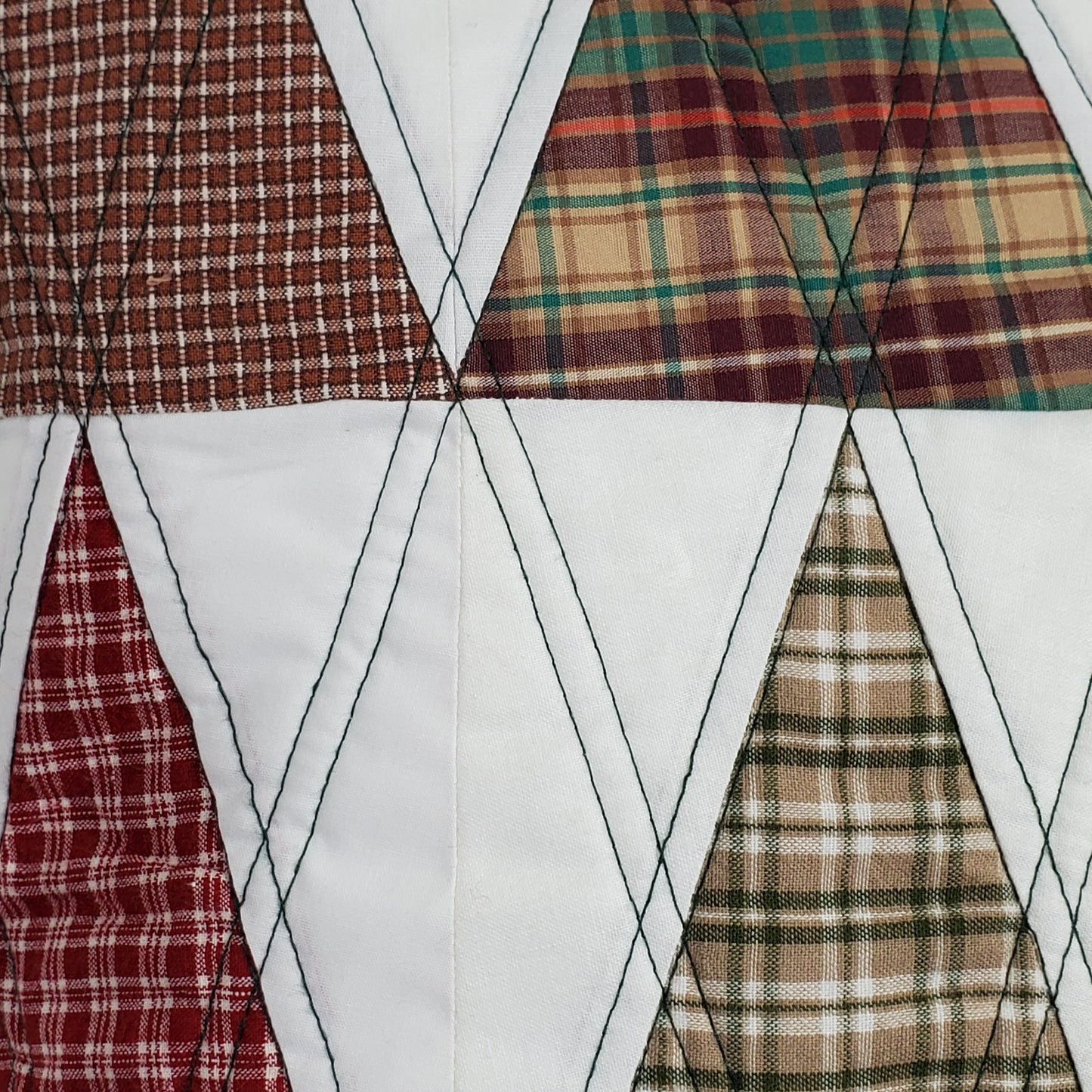 Plaid Trees - Quilted Pillow Cover #1038