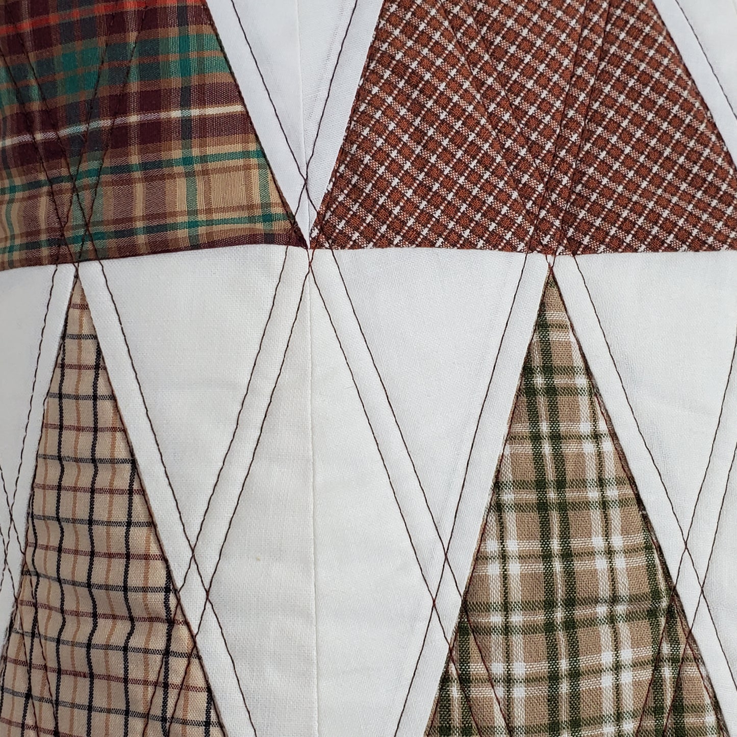 Plaid Trees - Quilted Pillow Cover #1042