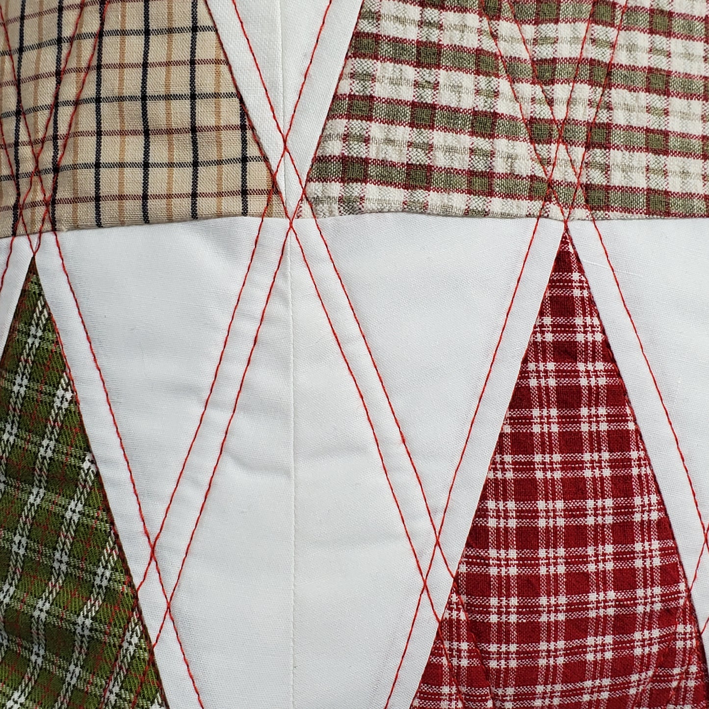 Plaid Trees - Quilted Pillow Cover #1037