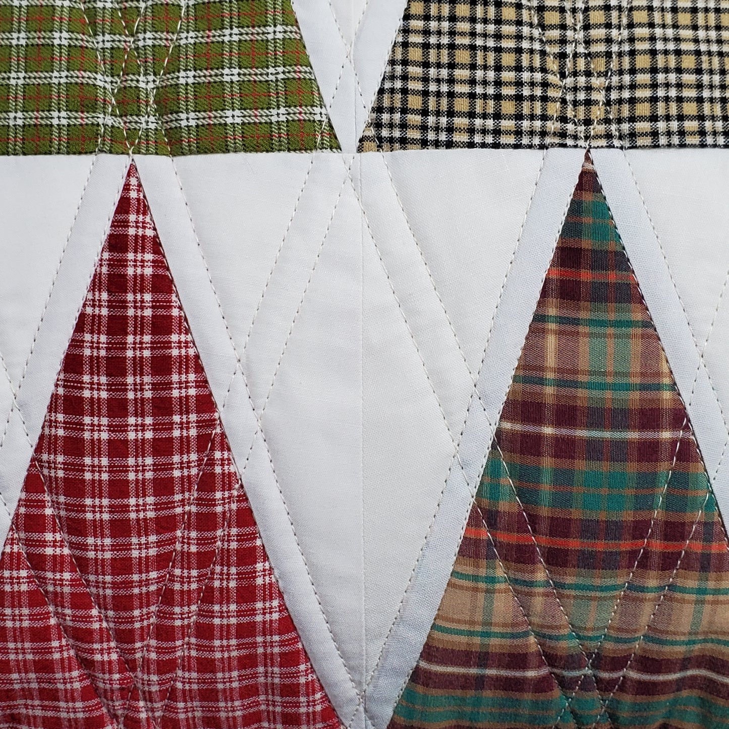 Plaid Trees - Quilted Pillow Cover #1039